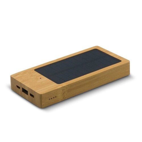 DeBle Powerbank Bamboe met Zonne Energie 8000mAh LT91276 bedrukken met logo