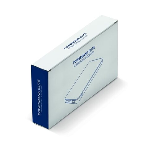 Elite Rubberized Powerbank 8000mAh LT95087 bedrukt met logo – stijlvol technologisch relatiegeschenk voor bedrijven