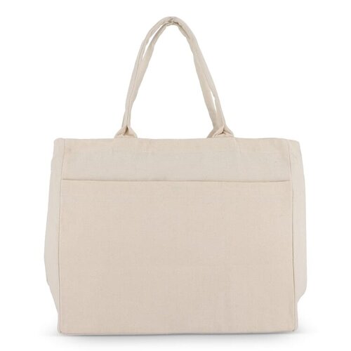 Katoenen tote met rits OEKO-TEX® 320g, duurzame shopper met binnenvakken – stijlvol bedrukt relatiegeschenk voor dagelijks gebruik