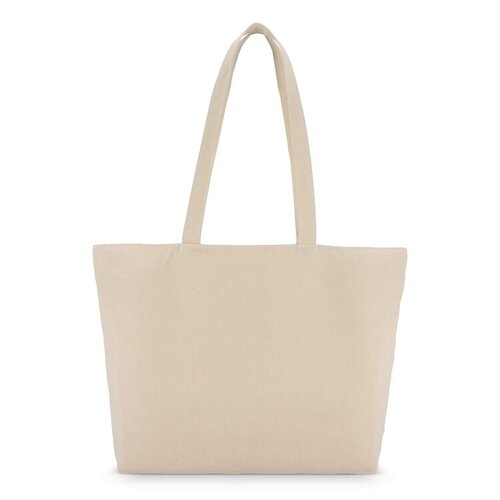 Katoenen tote met rits OEKO-TEX® 320g, duurzame canvas tas met veilige sluiting – milieuvriendelijk bedrukt relatiegeschenk voor dagelijks gebruik