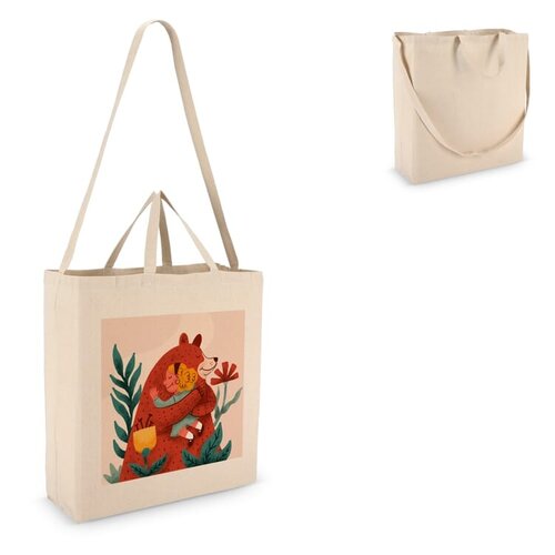 Katoenen tote OEKO-TEX® 220g, duurzame tas met schouderriem en handvatten – milieuvriendelijk bedrukt relatiegeschenk voor dagelijks gebruik
