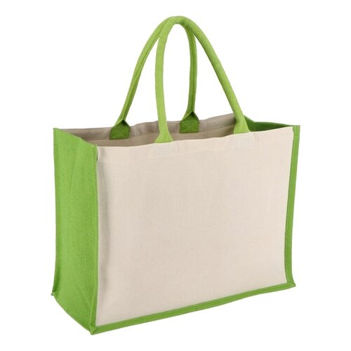 Jute-katoen tote OEKO-TEX® 320g met accentkleuren – duurzame canvas tas als bedrukt relatiegeschenk voor retail, events en dagelijks gebruik