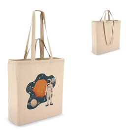 Katoenen tote OEKO-TEX® 140g naturel, duurzame tas met handvatten – milieuvriendelijk bedrukt relatiegeschenk voor retail en dagelijks gebruik