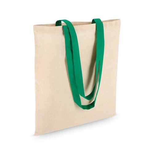Katoenen tote OEKO-TEX® 140g met contrasterende handvatten – duurzame bedrukkbare tas als relatiegeschenk voor retail en events
