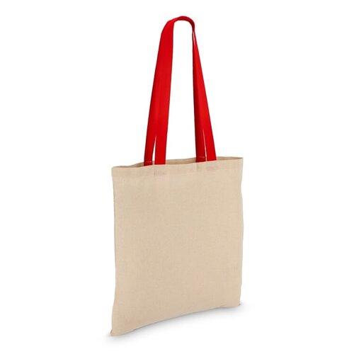 Katoenen tote OEKO-TEX® 140g met contrasterende handvatten – duurzame bedrukkbare tas als relatiegeschenk voor retail en events