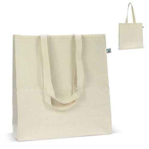 Fairtrade katoenen tas ecru met lange hengsels LT95233 bedrukken met logo