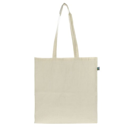 Fairtrade katoenen tas ecru met lange hengsels LT95233 bedrukken met logo