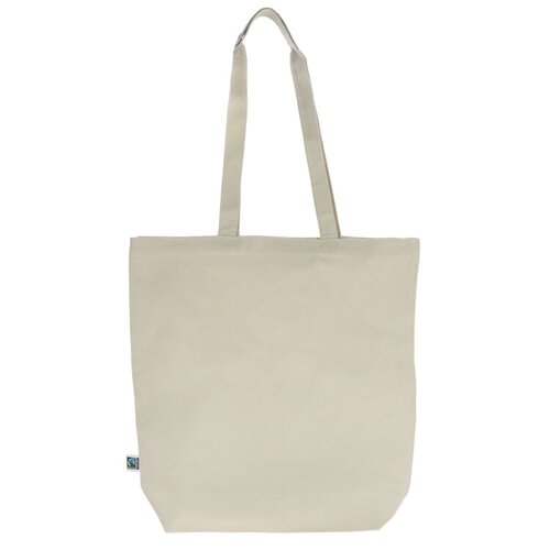 Fairtrade katoenen tas ecru 270g, stevige duurzame tas – ethisch bedrukt relatiegeschenk voor retail, beurzen en promotie
