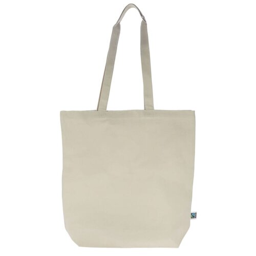 Fairtrade katoenen tas ecru 270g, stevige duurzame tas – ethisch bedrukt relatiegeschenk voor retail, beurzen en promotie