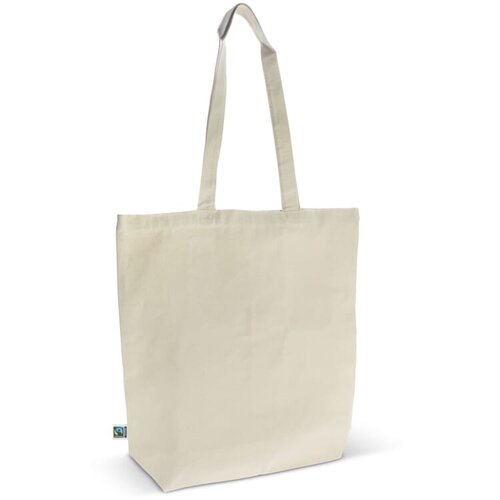 Fairtrade katoenen tas ecru 270g, stevige duurzame tas – ethisch bedrukt relatiegeschenk voor retail, beurzen en promotie