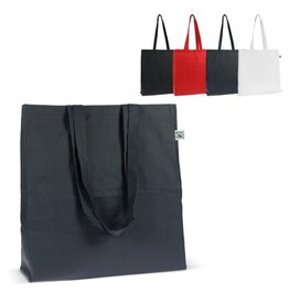 Fairtrade katoenen tas gekleurd 140g, duurzame tas met lange handvatten – ethisch bedrukt relatiegeschenk voor retail en promotie