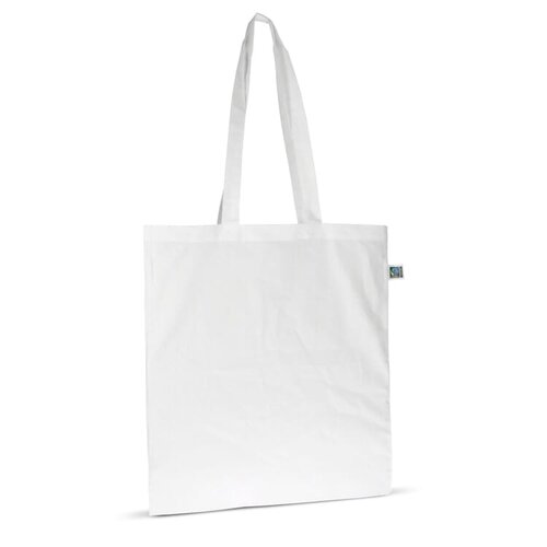 Fairtrade katoenen tas gekleurd 140g, duurzame tas met lange handvatten – ethisch bedrukt relatiegeschenk voor retail en promotie