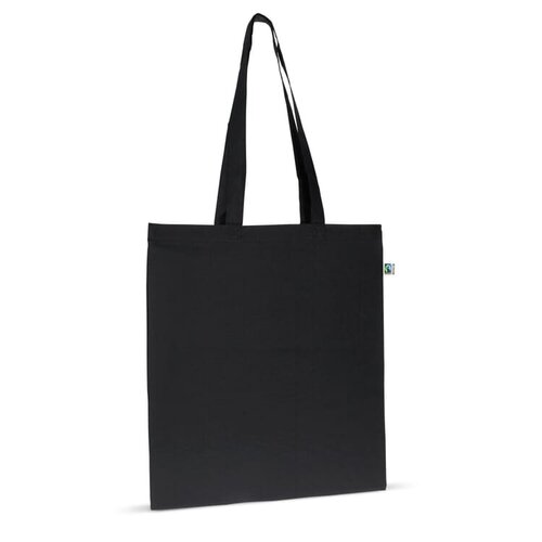Fairtrade katoenen tas gekleurd 140g, duurzame tas met lange handvatten – ethisch bedrukt relatiegeschenk voor retail en promotie