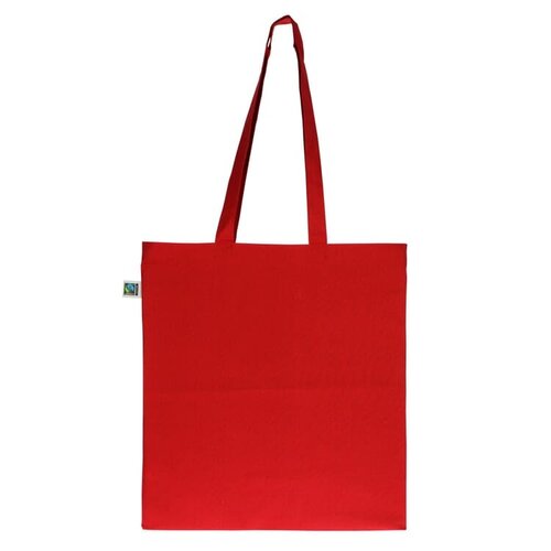 Fairtrade katoenen tas gekleurd 140g, duurzame tas met lange handvatten – ethisch bedrukt relatiegeschenk voor retail en promotie