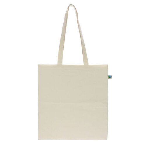 Fairtrade katoenen tas ecru LT95252 bedrukken met logo