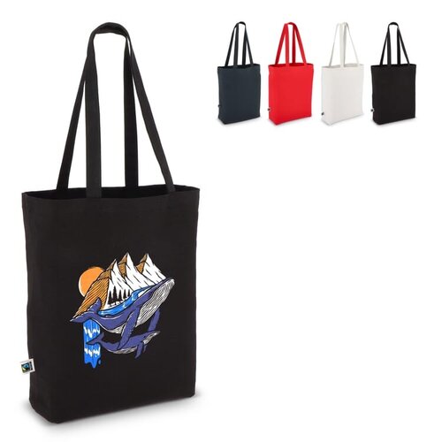 Fairtrade katoenen tas gekleurd 270g, stevige duurzame tas – ethisch bedrukt relatiegeschenk voor retail, events en promotie