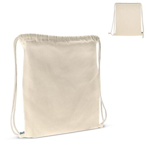 Fairtrade rugzakje ecru 140 g/m² LT95237 bedrukken met logo