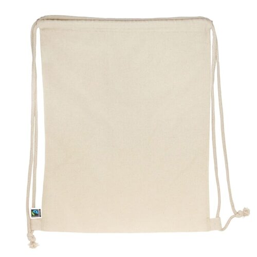 Fairtrade rugzakje ecru 140 g/m² LT95237 bedrukken met logo