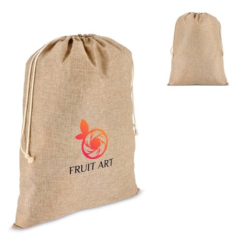 Jute-stijl geschenkzak 50x70cm, ruime herbruikbare cadeautas met koord – duurzame verpakking voor kerst- en relatiegeschenken