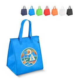 Koeltas R-PET Non-Woven LT95391 van gerecycled PET met aluminium isolatievoering en ruim drukoppervlak bedrukken met logo