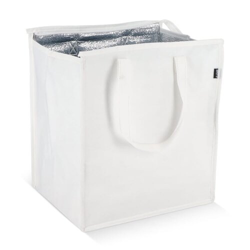 Koeltas R-PET Non-Woven LT95391 van gerecycled PET met aluminium isolatievoering en ruim drukoppervlak bedrukken met logo