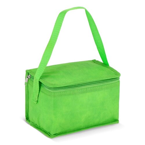 R-PET koeltas 6 blikjes non-woven 75g met aluminiumfolie – compacte duurzame koeltas als bedrukt relatiegeschenk voor outdoor en promotie
