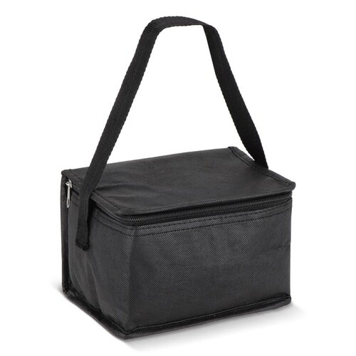 R-PET koeltas 6 blikjes non-woven 75g met aluminiumfolie – compacte duurzame koeltas als bedrukt relatiegeschenk voor outdoor en promotie