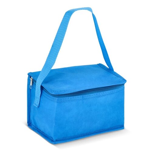 R-PET koeltas 6 blikjes non-woven 75g met aluminiumfolie – compacte duurzame koeltas als bedrukt relatiegeschenk voor outdoor en promotie