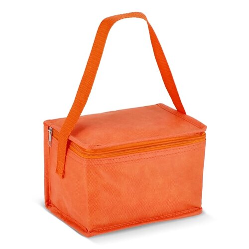 R-PET koeltas 6 blikjes non-woven 75g met aluminiumfolie – compacte duurzame koeltas als bedrukt relatiegeschenk voor outdoor en promotie