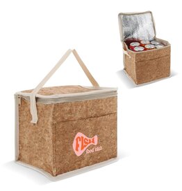 Kurk koeltas vierkant 22x18x18cm, duurzame compacte tas met draaghengsel – milieuvriendelijk bedrukt relatiegeschenk voor lunch en picknick