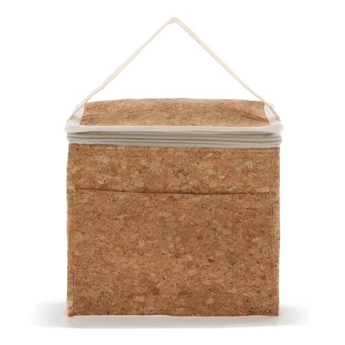 Kurk koeltas vierkant 22x18x18cm, duurzame compacte tas met draaghengsel – milieuvriendelijk bedrukt relatiegeschenk voor lunch en picknick