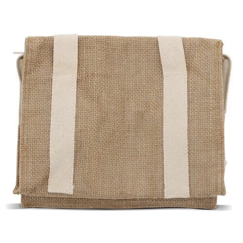 Koeltas Jute Vierkant LT95265 van jute en katoen met isolerende binnenvoering bedrukken met logo voor lunch, picknick en strandgebruik