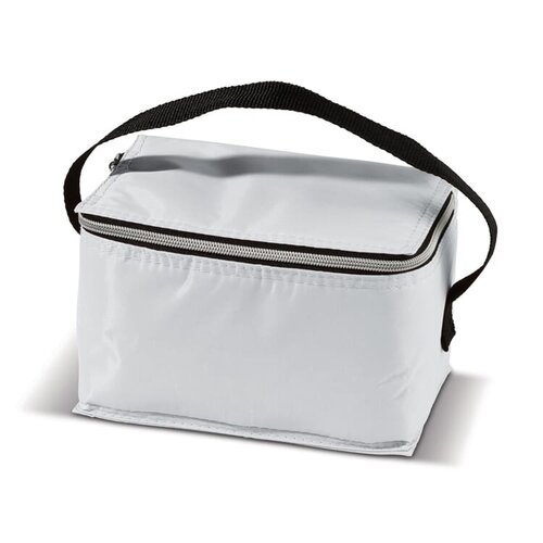 Koeltas met Rits Klein LT95104 van polyester met isolerende binnenvoering, geschikt voor 6 blikjes en bedrukken met logo
