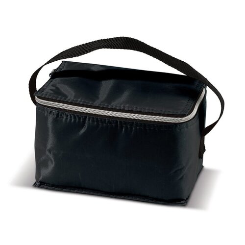 Koeltas met Rits Klein LT95104 van polyester met isolerende binnenvoering, geschikt voor 6 blikjes en bedrukken met logo