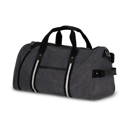 Gerecycled katoenen canvas plunjezak Harper, duurzame reistas met gerecyclede details – bedrukt relatiegeschenk voor sport en reizen