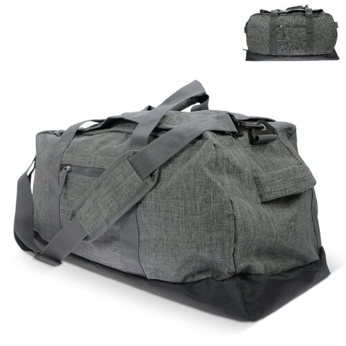 Duffel Mercurius R-PET, duurzame reistas van gerecyclede PET-flessen – milieuvriendelijk bedrukt relatiegeschenk voor reizen en sport