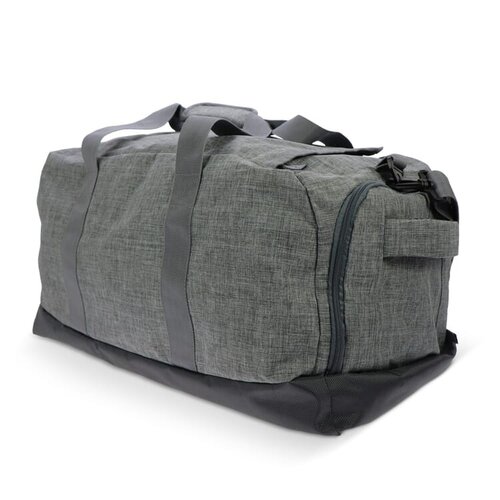 Duffel Mercurius R-PET, duurzame reistas van gerecyclede PET-flessen – milieuvriendelijk bedrukt relatiegeschenk voor reizen en sport