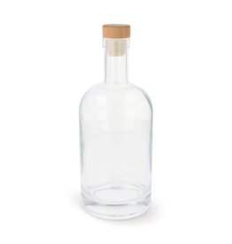 Glazen waterfles 750ml met FSC-houten dop – duurzame herbruikbare fles als bedrukt relatiegeschenk voor kantoor en dagelijks gebruik