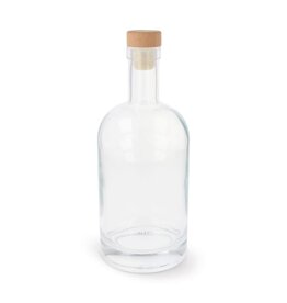 Glazen waterfles 1L met FSC-houten dop – stijlvolle herbruikbare fles als duurzaam bedrukt relatiegeschenk voor kantoor en dagelijks gebruik