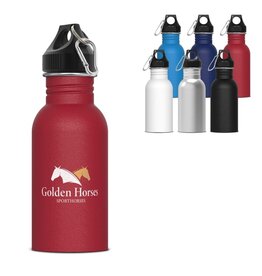 RVS waterfles Lennox 500ml met poedercoating – stijlvolle lekvrije fles als duurzaam bedrukt relatiegeschenk voor kantoor en onderweg