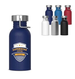 RVS waterfles Skyler 500ml met poedercoating – stijlvolle lekvrije fles als duurzaam bedrukt relatiegeschenk voor kantoor en dagelijks gebruik
