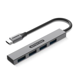 Sitecom CN-5001 USB-C naar 4x USB-A Nano Hub – compacte draagbare USB-hub als praktisch bedrukt relatiegeschenk voor laptopgebruikers en professionals