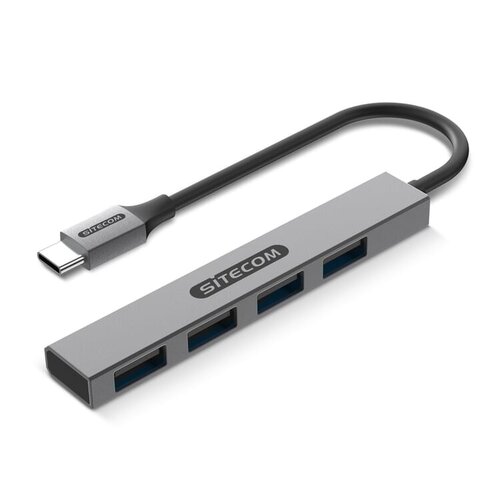 Sitecom CN-5001 USB-C naar 4x USB-A Nano Hub – compacte draagbare USB-hub als praktisch bedrukt relatiegeschenk voor laptopgebruikers en professionals