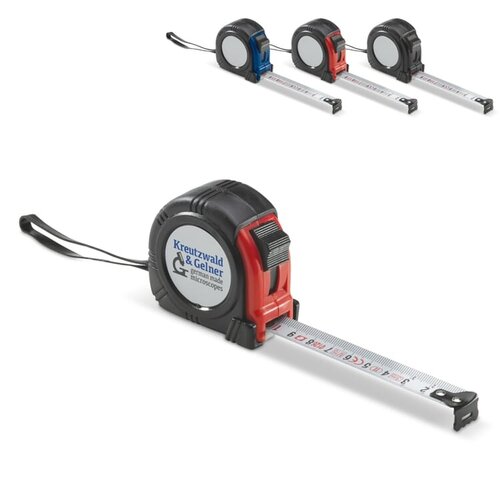 Rolmaat 3 meter bedrukken met logo DeBle meetlint met broekklem NL BE
