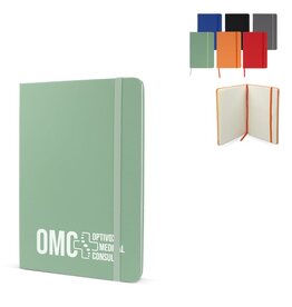 Duurzaam notitieboek R-PET/PU A5 met FSC-papier – luxe bedrukt relatiegeschenk van gerecycled materiaal voor kantoor en promotie