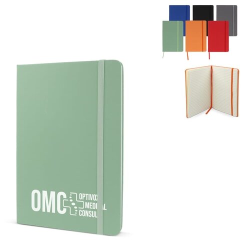 Duurzaam notitieboek R-PET/PU A5 met FSC-papier – luxe bedrukt relatiegeschenk van gerecycled materiaal voor kantoor en promotie