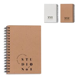 Duurzaam spiraal notitieboekje van zaadpapier – plantbare kaft met gerecycled papier als origineel bedrukt relatiegeschenk voor groene promoties
