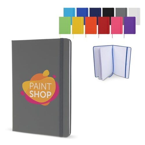 PU notitieboek A5 met puntraster – stijlvol bedrukt relatiegeschenk met elastiek en lint voor kantoor en creatieve toepassingen