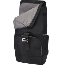 Rhine GRS gerecyclede rolltop rugzak met laptopvak – DeBle duurzame rugzak van gerecycled nylon met PU-details voor bedrijven