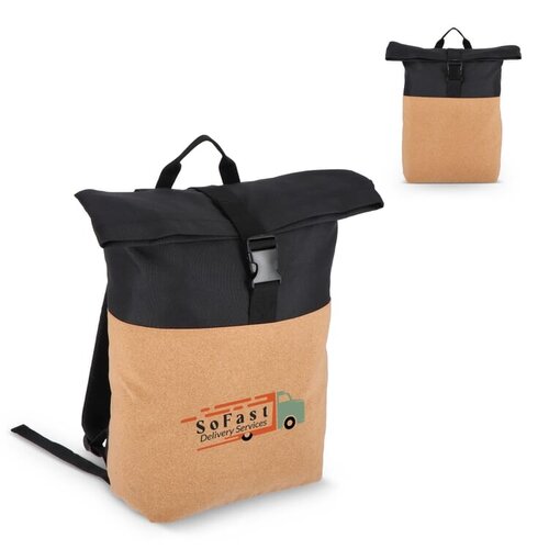 Rolltop rugzak kurk & R-PET 18L LT95292 bedrukken met logo